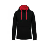 Sweat - shirt � capuche contrast�e kariban homme noir / rouge l