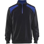Blaklader - sweat de travail � col camionneur bicolore 3353 - noir / bleu roi xl
