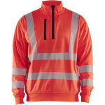 Sweat de travail col zipp� haute visibilit� 3564 - rouge fluo s