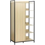 Sweeek - module dressing noir avec 1 penderie, 6 �tag�res et 1 porte, l 100 x p 48 x h 190 cm