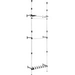 Système de garde - robe télescopique barres et étagère aluminium vidaxl Système de garde - robe télescopique barres et étagère aluminium vidaxl