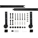 Système de porte coulissante, kit de rail pour porte coulissante, rail + roulette, 200 cm, type de barre, ... Système de porte coulissante, kit de rail pour porte coulissante, rail + roulette, 200 cm, type de barre, ...
