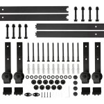 Système de porte coulissante, kit de rail pour porte coulissante, rail + roulette, 366 cm, classique, ... Système de porte coulissante, kit de rail pour porte coulissante, rail + roulette, 366 cm, classique, ...