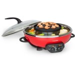Szechuan hot pot 5 litres & plaque de grill � 22cm 1350w - rouge