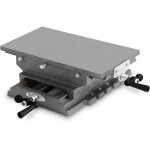 Table crois�e fonte / acier 200x360mm, hauteur 120mm, �tau 2 axes per�age / fraisage ? eberth