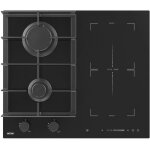 Table de cuisson gaz 60 cm ? 2 br�leurs 3. 4 kw ? plaques � induction 3500 w ? s�curit� enfants et protection ...
