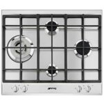 Table de cuisson gaz 60cm 4 feux inox - smeg - p261xgh