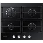 Table de cuisson  gaz encastrable 4 feux samsung na64h3010ak verre noir
