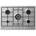 Table de cuisson  gaz encastrable en acier inoxydable candy cel7p4wx 5 brleurs