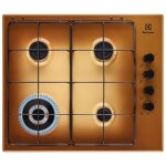 Table de cuisson � gaz encastrable en laiton electrolux egs6414t 4 br�leurs