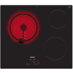 Table de cuisson vitrocramique 60cm 3 feux 5700w noir - siemens - et61rbkb8e