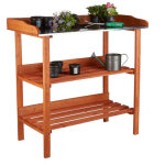 Table jardiniere avec plaque en metal