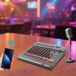 Table de mixage audio 8 canaux, mixeur audio bluetooth avec console de mixage de son usb, table de mixage ...