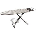 Table � repasser relaxdays pour fer � vapeur, 110 x 33 cm, r�glable, pliable, avec repose - fer, ray�e ...
