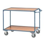 Promat - table roulante 2 surf. de charg. l850xl500 mm bleu pigeon, ral 5014 cap. charge 300 kg trier ...