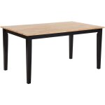 Table de salle à manger ou cuisine 120 x 75 cm pateau en bois clair et pieds en bois noir style traditionnel ... Table de salle à manger ou cuisine 120 x 75 cm pateau en bois clair et pieds en bois noir style traditionnel ...