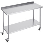 Table de travail en acier inoxydable 61 x 152, 4 x 100, 6 cm, table de preparation des aliments avec ...