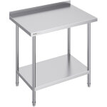 Table de travail en acier inoxydable 61x91, 4x91, 4 cm, table de preparation des aliments durable, hauteur ...