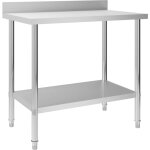Vidaxl - table de travail de cuisine avec dosseret 100x60x93 cm inox