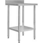 Table de travail de cuisine avec dosseret 60x60x93 cm inox Table de travail de cuisine avec dosseret 60x60x93 cm inox