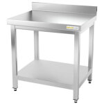 Table de travail en inox 800 x 800 mm adoss�e premium - goldinox