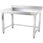 Table de travail en inox soubassement 1000 x 500 mm adoss�e avec renfort premium - goldinox