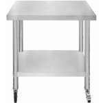 Table de travail pr�paration professionelle cuisine en inox - 76cm x 45cm x 86cm - plan de pr�paration ...