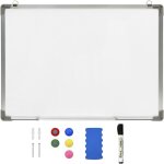 Tableau blanc magntique effaable  sec blanc 90x60 cm acier