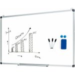 Tableau blanc magn�tique inscriptible effa�able 70 x 50cm animants gomme - costway