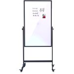 Vivol - tableau blanc mobile - double face - 80x120 cm - cadre noir