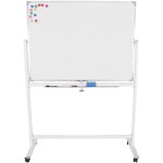 Helloshop26 - tableau magntique blanc  roulettes double face effaable cadre en aluminium 110x75 cm ...