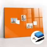 Tableau magn�tique, panneau d'affichage, pense - b�te, impression sur verre ? 100 cm x 70 cm - orange ...