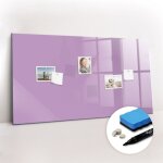 Tableau magn�tique, panneau d'affichage, pense - b�te, impression sur verre ? 120 cm x 60 cm - lilas