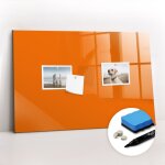 Tableau magn�tique, panneau d?affichage, pense - b�te, impression sur verre ? 60 cm x 40 cm - orange