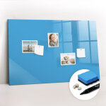 Tableau magn�tique, panneau d'affichage, pense - b�te, impression sur verre ? 90 cm x 60 cm - bleu