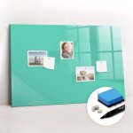 Tableau magn�tique, panneau d'affichage, pense - b�te, impression sur verre ? 90 cm x 60 cm - turquoise ...