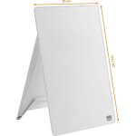 Tableau de notes en verre diamond glass desktop (l x h) 216 mm x 297 mm blanc brillant avec support de ...