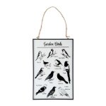 Esschert design - tableau en verre oiseaux du jardin