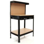 Wiltec - tabli d'atelier 800x500x1400mm table plan de travail paroi perfore tagre tiroir de rangement ...