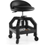 Tabouret d'atelier � 4 roulettes, tabouret servant avec hauteur r�glable 67 - 80cm & plateau � outils, ...