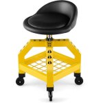 Tabouret d'atelier roulant r�glable en hauteur 66, 6 - 79, 5 cm, si�ge de m�canicien avec plateau � outils ...