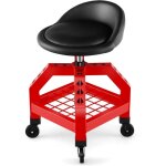 Tabouret d'atelier roulant r�glable en hauteur 66, 6 - 79, 5 cm, si�ge de m�canicien avec plateau � outils ...