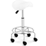 Tabouret de selle - 570 - 690 mm - 150 kg - blanc