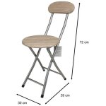 Tabouret pliant en bois fonc� et m�tal avec support de dossier camping