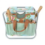 Tabouret  outils - l 40 x l 27, 3 x h 34, 8 cm - roses - livraison gratuite