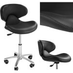 Tabouret de rouleau avec dossier - 440 - 570 mm - 150 kg - noir