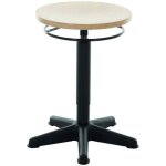 Tabouret de travail � patins hauteur d'assise 440 - 630mm, h�tre naturel, forme ergonomique, r�glage ...