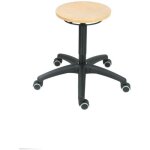 Tabouret de travail � roulettes hauteur d'assise 430 - 620 mm, h�tre naturel, r�glage en hauteur, entretien ...