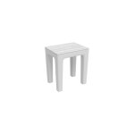 Tabouret woody en pp effet bois blanc 38 x 29 x 41, 5 cm chaise tabouret de salle de bain bianco