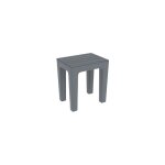 Tabouret woody en pp effet bois gris 38 x 29 x 41, 5 cm chaise tabouret de salle de bain grigio